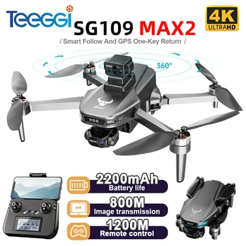 Teeggi SG109 MAX2 Mini drone con giunto cardanico stabilizzato a 3 assi 360 °   Motore brushless quadricottero RC per evitare ostacoli laser C0. Drone GPS