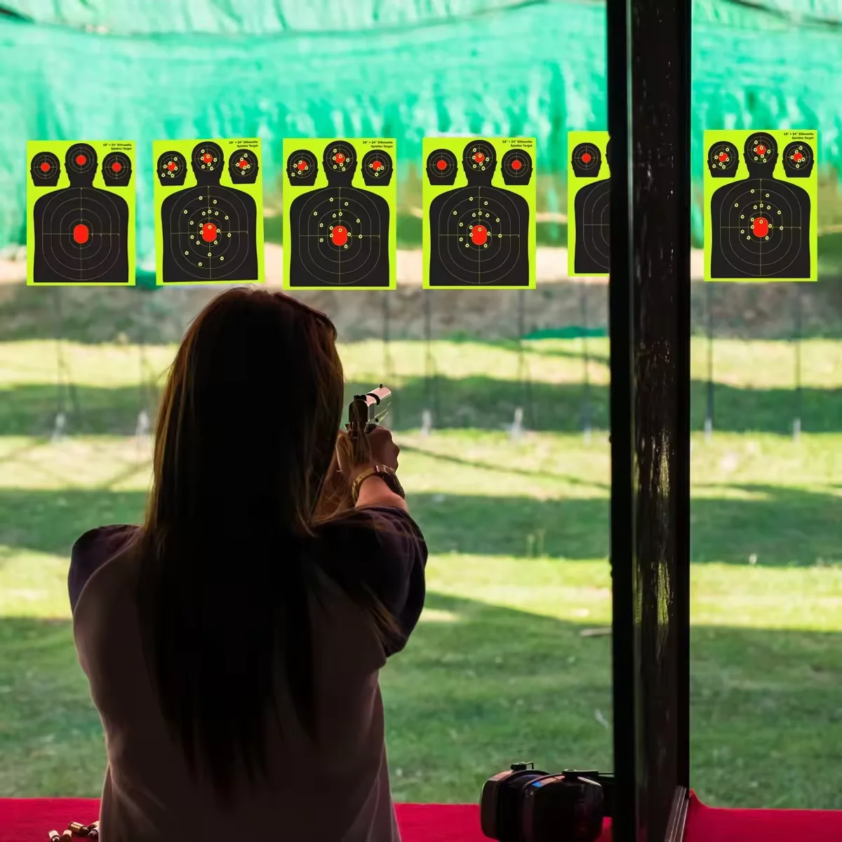 10pcs 18*24inch Splatter Target Silhouette Paper Shooting Target for Range Practice Bright Fluorescent Shooting