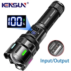 High Power LED Flashlight USB Rechargeable Tactical Torch Strong Light Lantern Outdoor Waterproof Powerful Super Bright Lamp