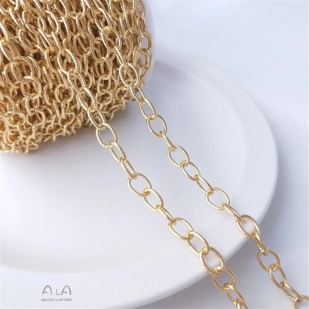 

14K Gold Plated Twine chain Oval O chain Handmade DIY bracelet necklace pendant jewelry with chain loose chain