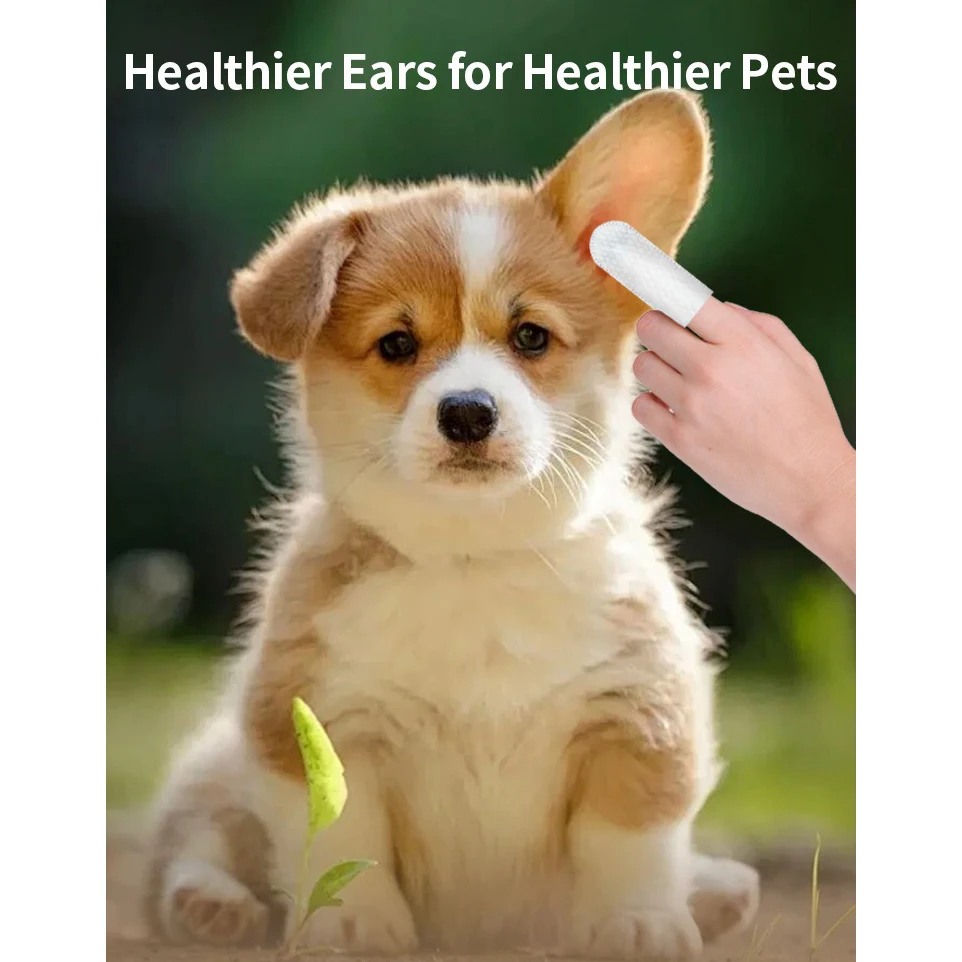 Pet cleaning products  Ear cleaning wipes  Ear care fingertips  Ear mite removal  Cat and dog ear cleaning pet products