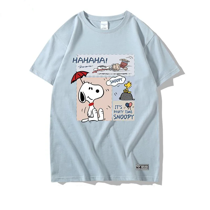 

Kawaii Snoopy футболка с коротким рукавом с героями мультфильмов студентов свободная с коротким рукавом из чистого хлопка Snoopy подарок на день рождения