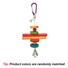 1 pc Random Color Wood Beads Hanging Bird Bite Skewers Toys Interactive Chew Teeth Toys with Bell for Pet Parrot Cage Decoration 6