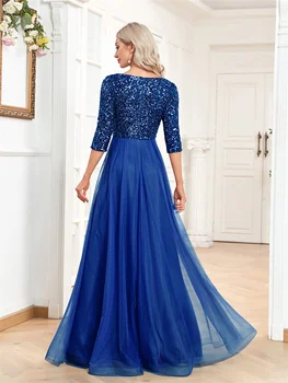 فستان سهرة فاخر بطول الأرض ورقبة على شكل حرف v 2025 فستان نسائي أنيق للحفلات ماكسي ترتر وأكمام قصيرة فستان كوكتيل للحفلات الراقصة 2