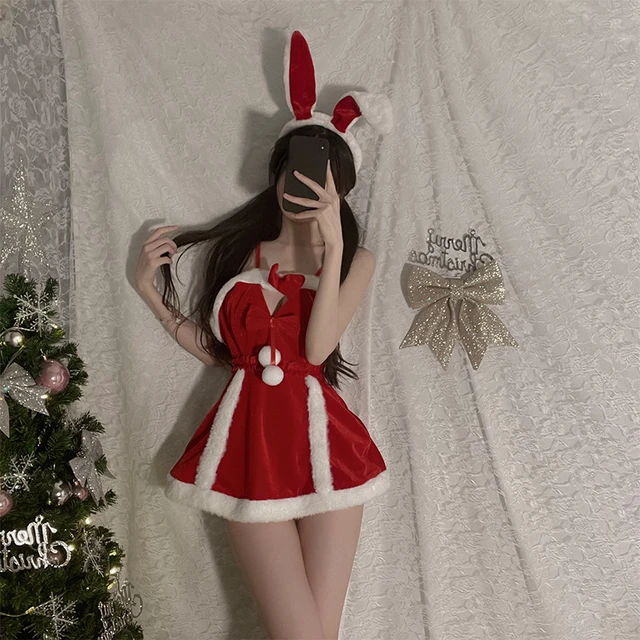 Christmas Red Dress Cosplay Santa Claus Costume Sexy Lingerie