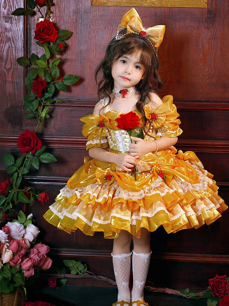 Kawaii Girl Lolita Princess Dress Child Sweet Cartoon Cute Skirt Children Birthday Party Gift Costume for Christmas