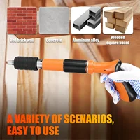 Manual Steel Nail Gun with 100 Nails Mini 5 Gears Power Adjustable Wall Rivet Gun Portable Concrete Blaster Nail Upholstery Tool 2