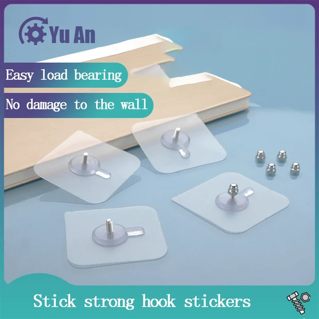 Non-Marking Free Stickers Screw Nails Kitchen Bathroom Wall Mirror Rack  Free Punching Hook Sticky Hook Strong Stickers - AliExpress