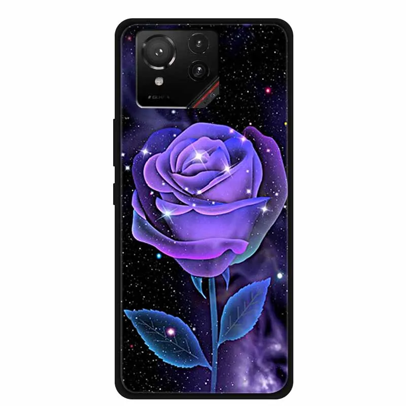 Cartoon Printed Soft Black Silicone Phone Case