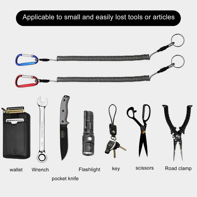 Lightweight Retractable Fishing Lanyard Tether Cords Clip Pliers