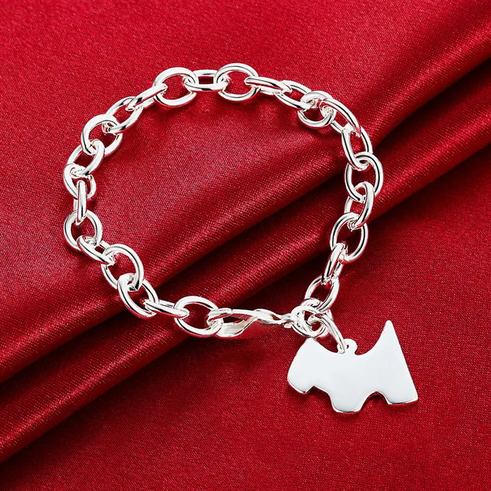 

Classic Chain Bracelet 925 Sterling Silver Animal Dog Chain Bracelet Pendant Women Men Jewelry New 2023
