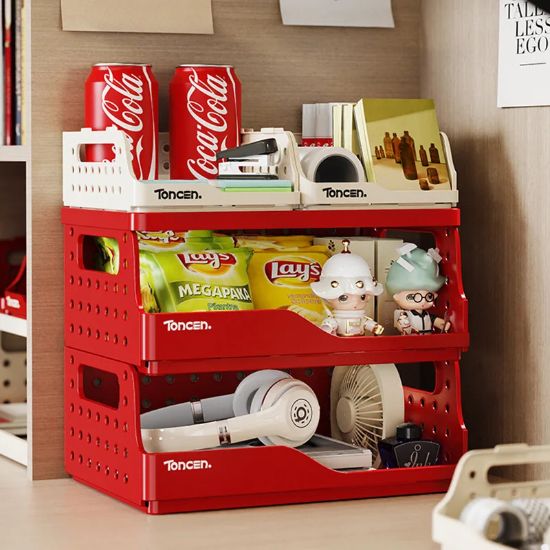 Stylish & Sturdy 3-Tier Desk Organizer with 2 Large + 2 Small Compartments – Stackable Office Storage Box - 5