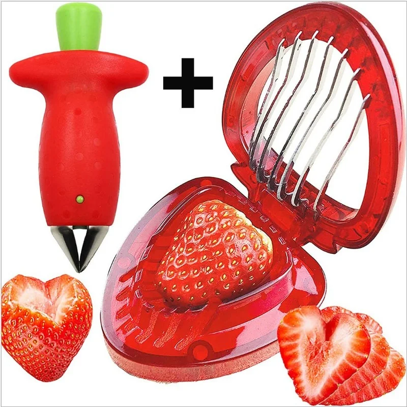 Strawberry Slicer Corer Strawberries Huller Leaf Stem Remover Fruits Cleaning and Cutting Gadget Kitchen Aliquot Cutter Tools images - 6