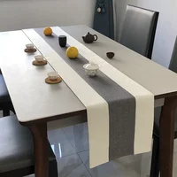 Chinese Style Solid Color Stripes Linen Table Runner Dresser Scarves Modern Minimalist Kitchen Table Runners Holiday Party Decor 3