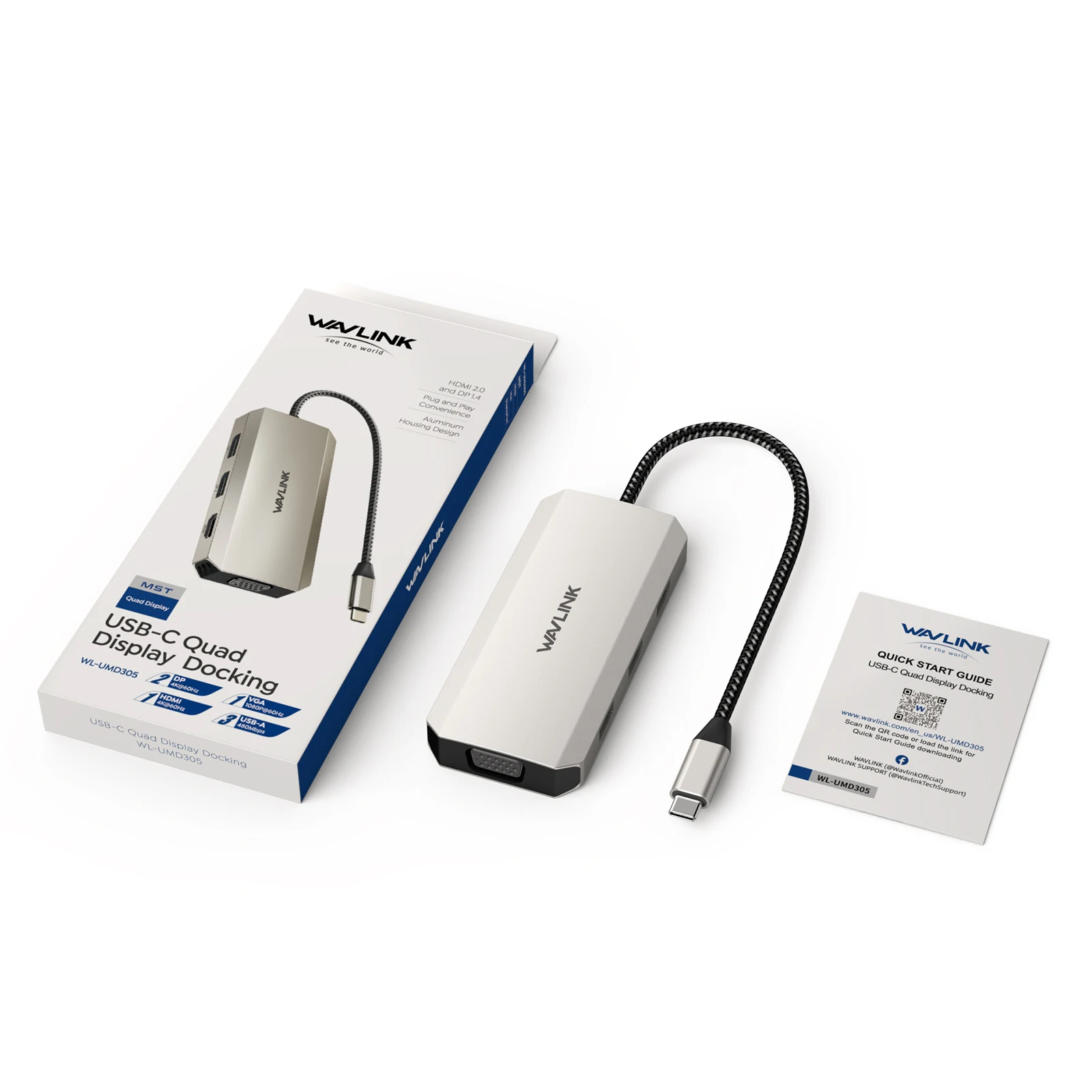 Buy WAVLINK Docking Station USB C à Niveau D'entreprise 4K Quad Display 18 In 1 Laptop Dock For Windows Mac Os Chrome Android Ubuntu 4 Displayport 4 Hdmi