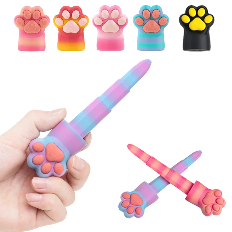 Mini Cute Cat Paw Kids 3D Gravity Sword Toy Retractable Folding Stress Relief Elimination Toys Folding Fun Gifts for Friends Toy