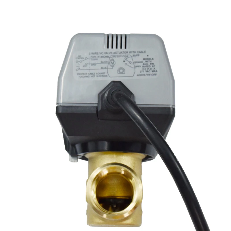 Description Picture 6 of item1/2'' 3/4'' 1'' Brass Motorized Globe Valve AC220V 2 Way Electric Shut-off Valve With VC6013 Fan Coil