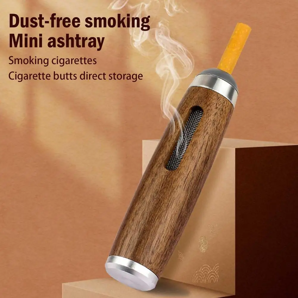 Auto Car Ashtray Car Interior Decoration Dust-free Smoking Ash Holder Wood Creative Filter Anti Tool Soot-flying