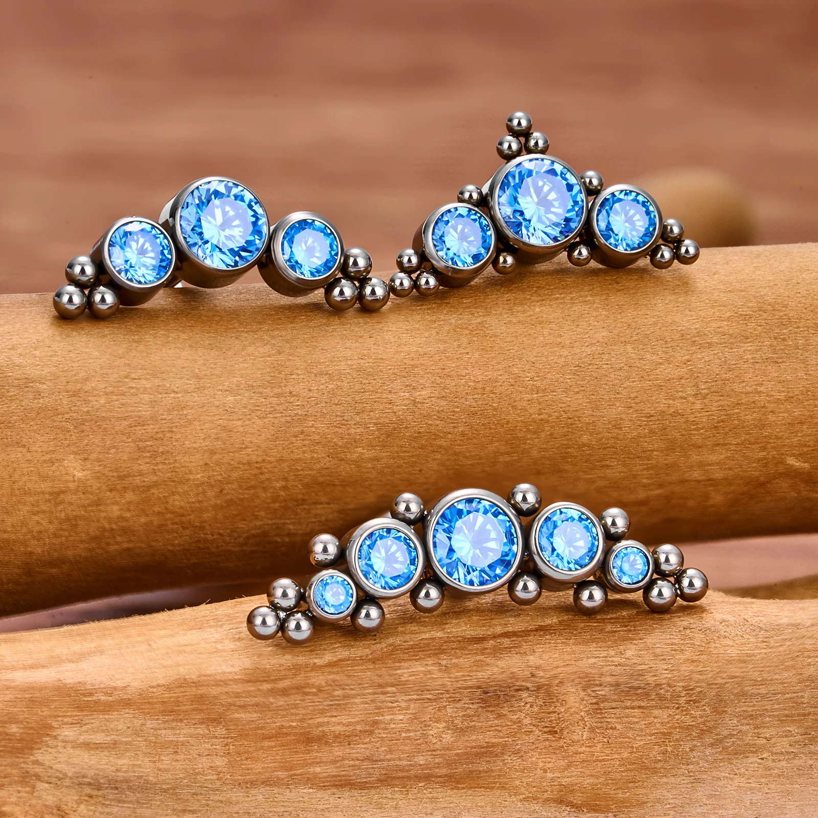 ASTM F136 티타늄 스타 펜던트 CZ 라브렛 스터드 물방울 트라거스 연골 귀걸이 플랫백 헬릭스 셉텀 바디 피어싱 쥬얼리