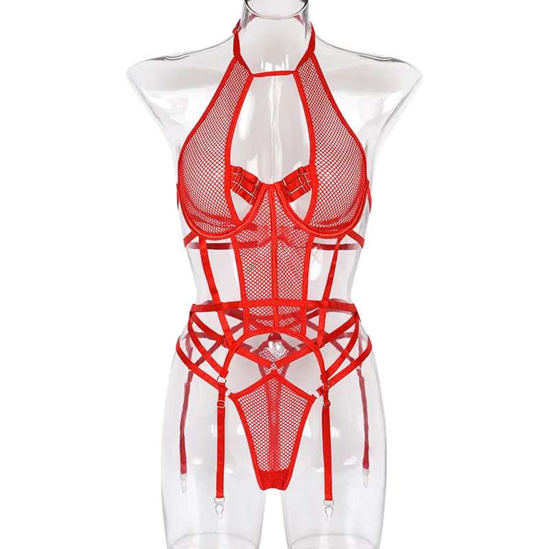 Yimunancy 2-Piece Cut Out Bra Set Women Hallow Out Bandage Underwear Set 3 Color Sexy Lingerie Set womens lingerie sets