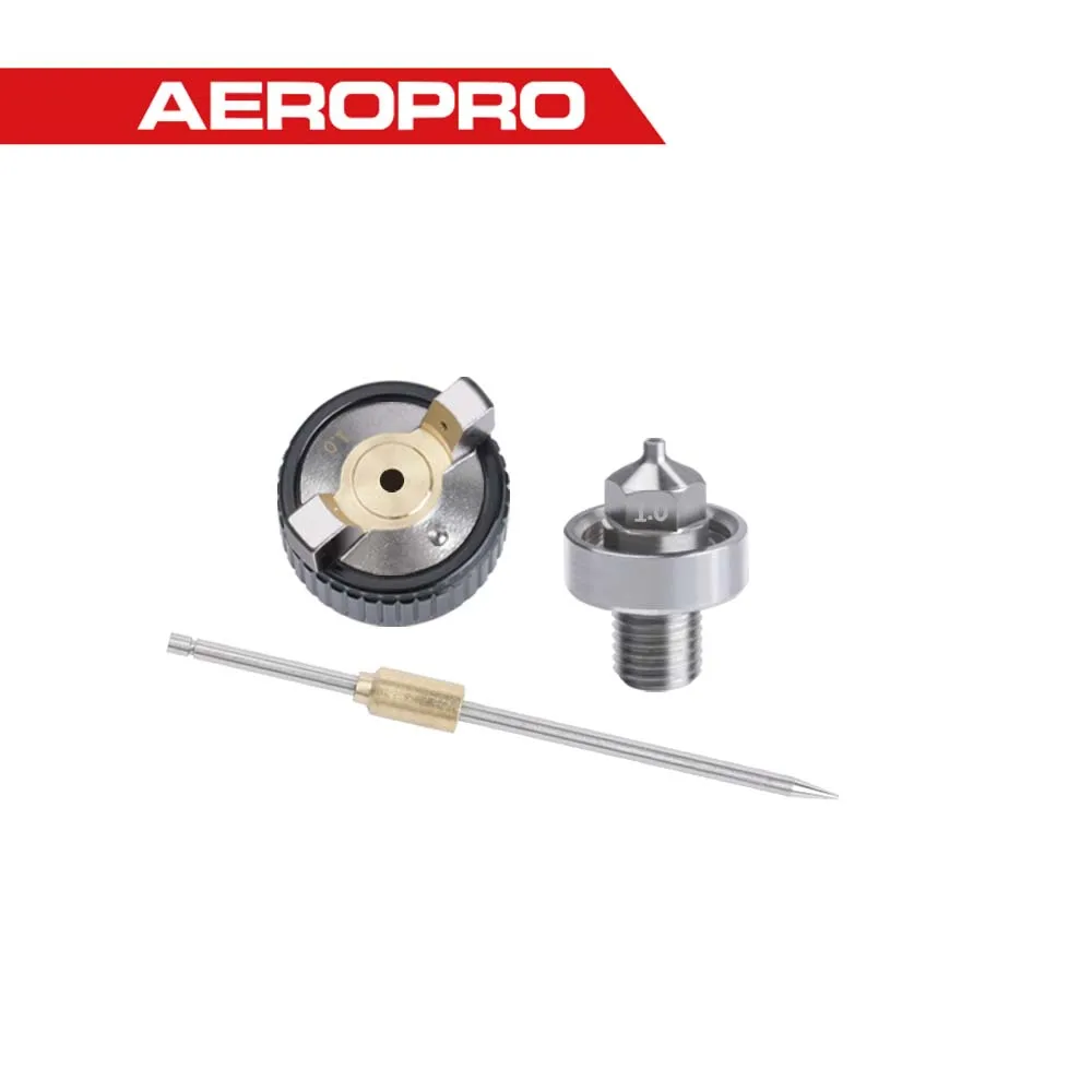 AEROPRO A602 HVLP 스프레이건, 깍지 바늘, 에어 캡, Rpairing H2000 HVLP 스프레이건 액세서리 포함, 0.8mm, 1.0mm