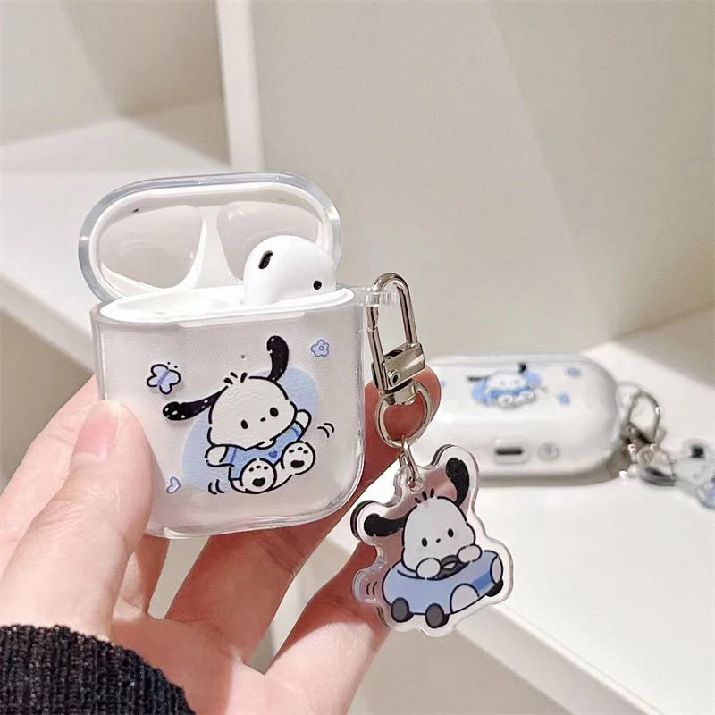 

Kawaii Sanrio Pochacco Headphone Case Anime Cartoon Cute Airpods 1 2 3 Pro Doll Protective Case Anti-Fall Accessories Toys Gifts