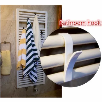 Clips de cintre de salle de bain, supports de rangement, cintre blanc transparent, pour serviettes chauffantes, Rail de radiateur, vêtements, écharpe, support de crochets 1