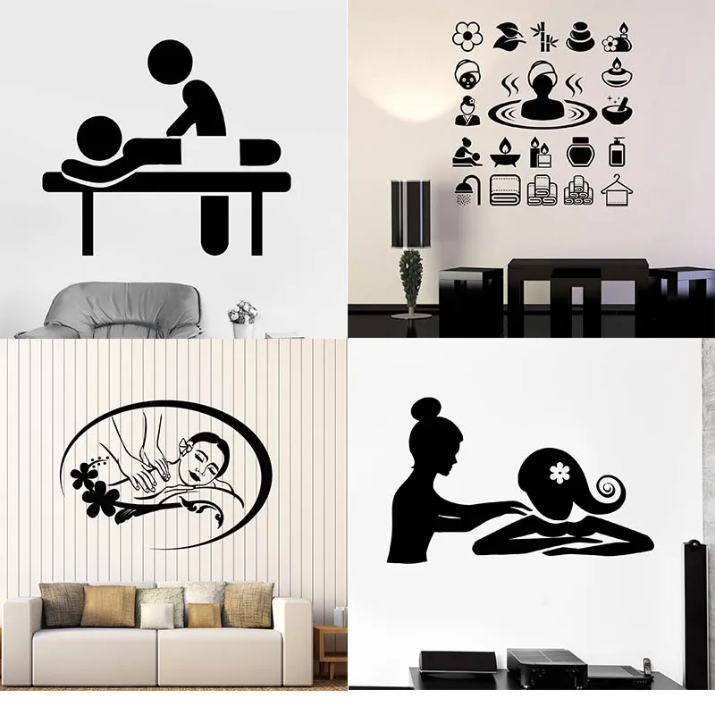 Vinyl Decal Wall Decal Spa Salon Massage Sexy Woman Health Sticker Shop Window Home Room