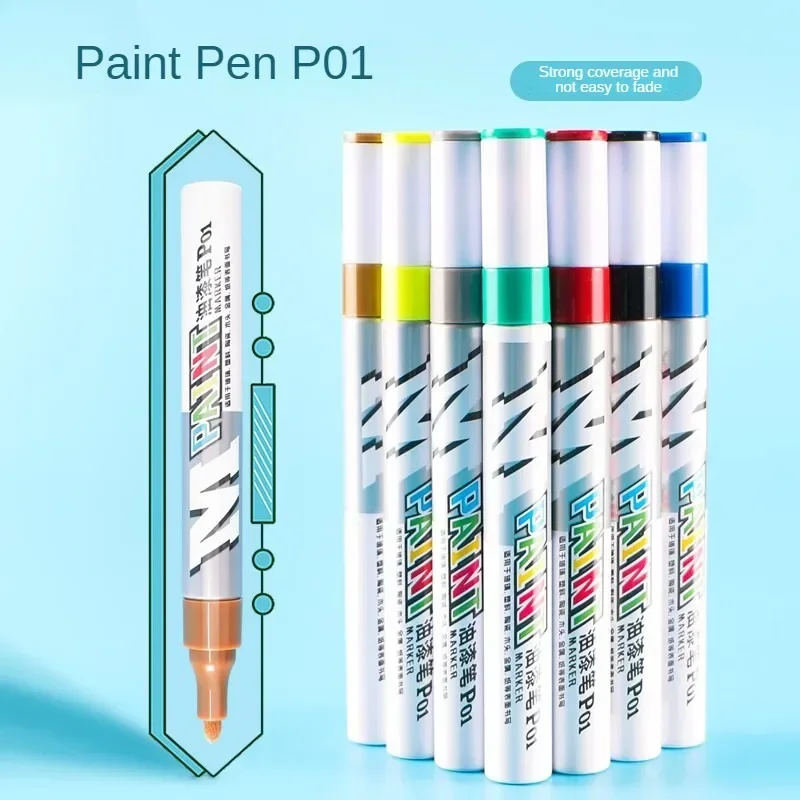 Car paint scratches repair brush pen waterproof water paint marker pen car tire tread care automotive black white red silver