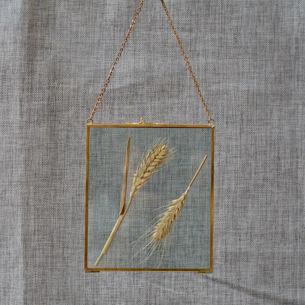 Antique Brass Hanging Photo Frame Metal Glass Portrait Vintage Hanging Picture Frames Double Sided Gift Home Decoation photo frame