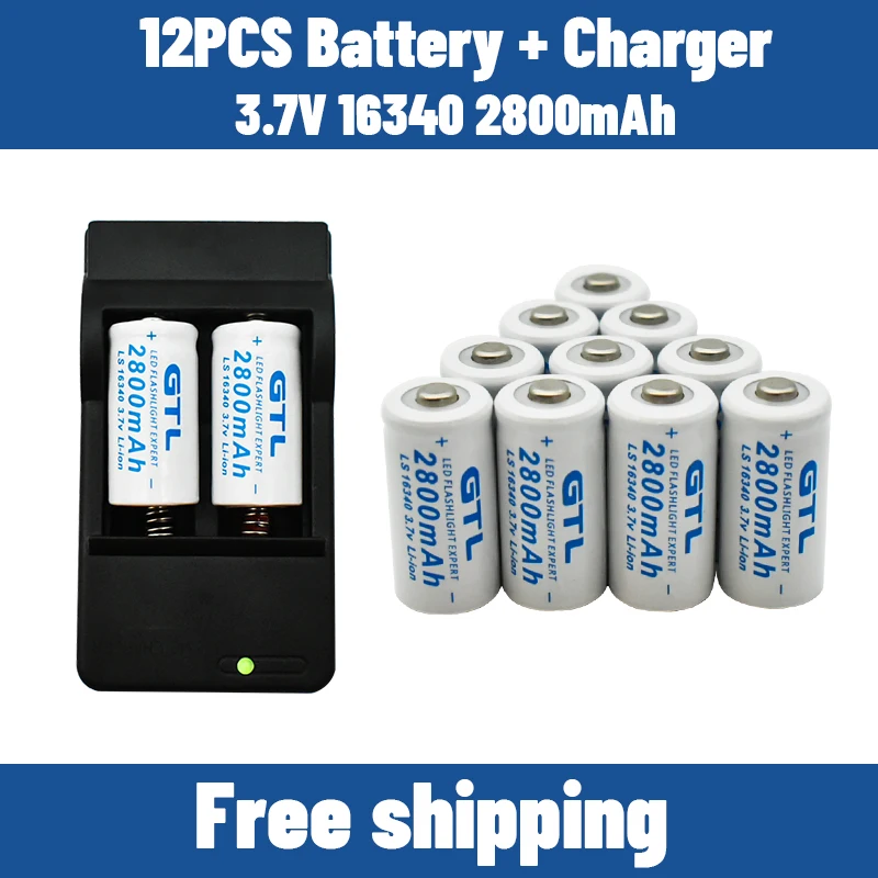 3.7v 2200mah Cr123a Rechargeable Lithium Battery 1 New 3.7v 2800mah