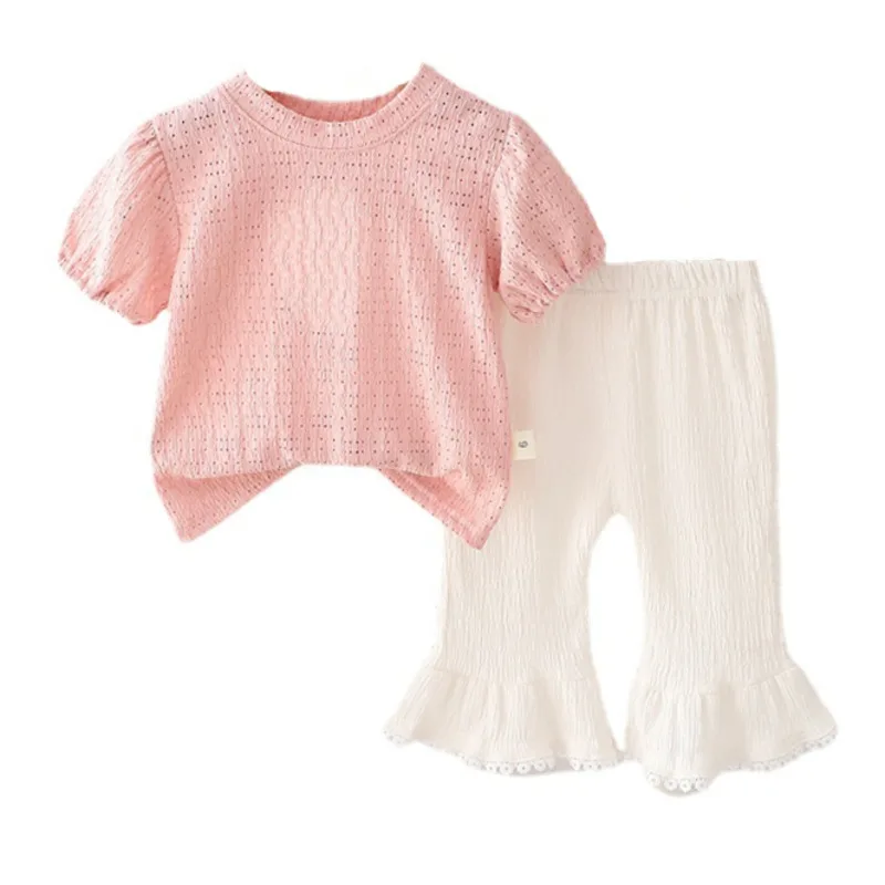 

New Summer Baby Girl Clothes Suit Children Casual Solid T-Shirt Shorts 2Pcs/Sets Toddler Costume Kids Tracksuits Infant Outfits
