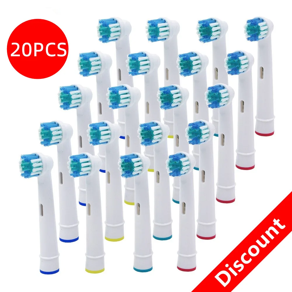 For Oral B/B raun / SmartSeries/TriZone/Advance Power/Pro Health/Triumph/3D 20pcs Replacement Brush Heads Electric Toothbrush