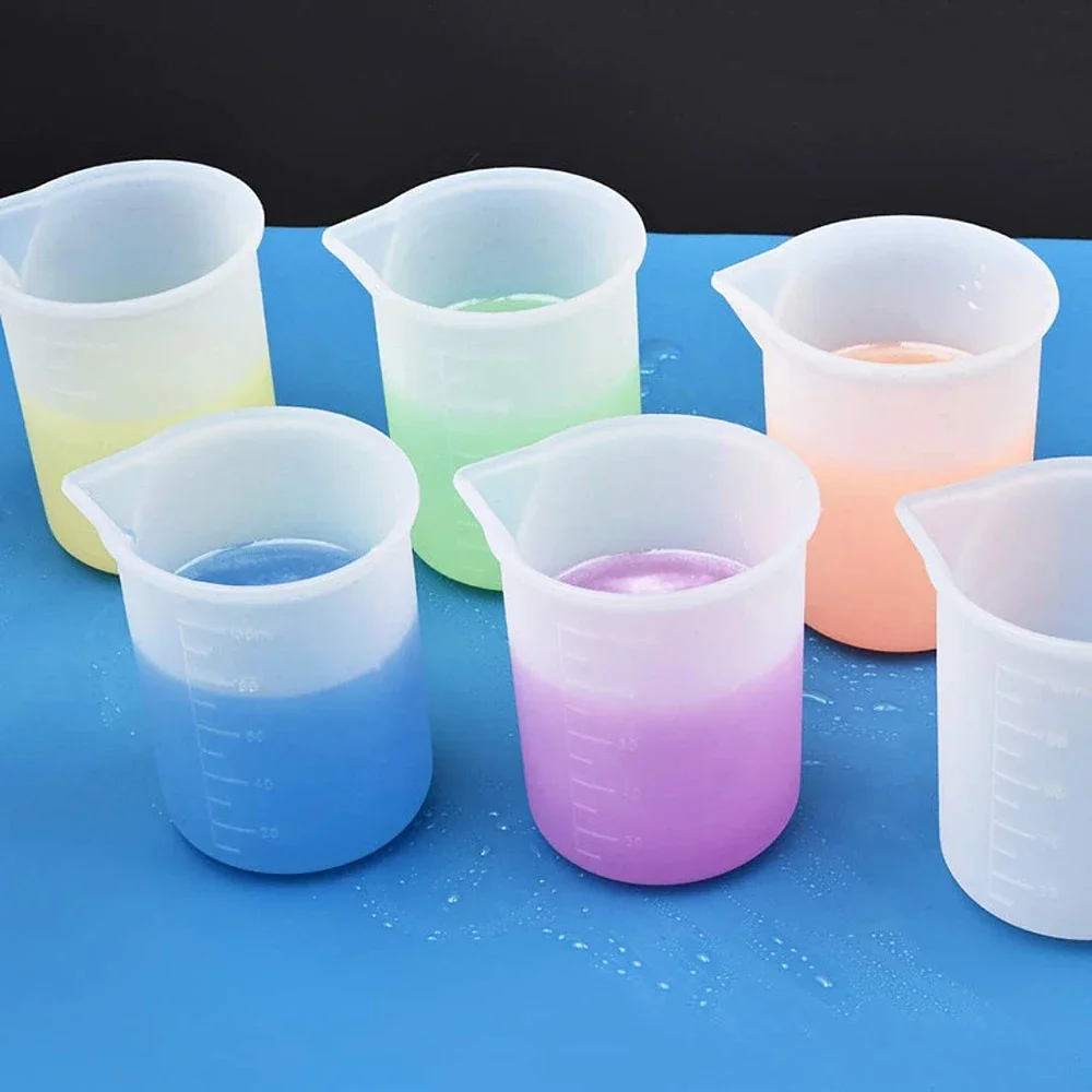 

100ML Silicone Measuring Cup With Clear Scales Epoxy Resin Glue DIY Jewelry Tool Reusable Baking Kitchen Lab Measuring Tools