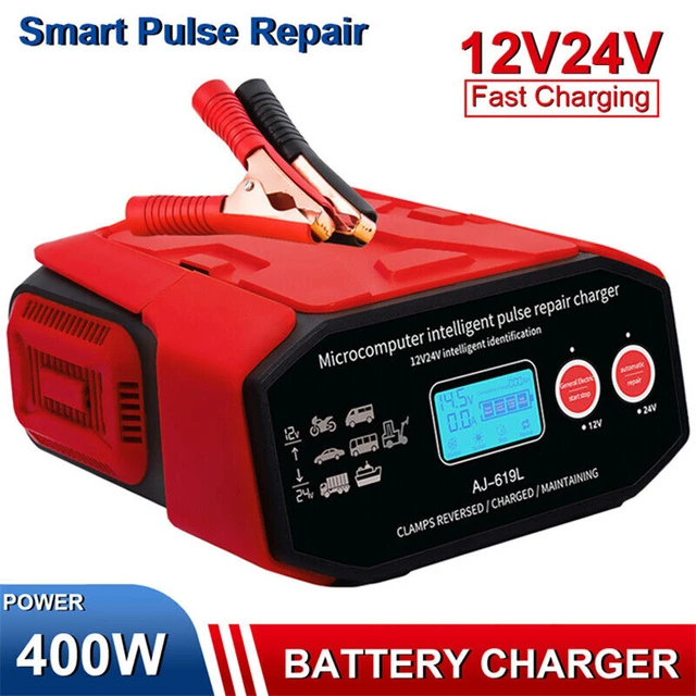 Auto Batterie Ladegerät High Power 400W Schnell Ladegerät Automatische  Smart Puls Reparatur für 12V-24V Auto SUV Lkw Auto Starthilfe Power -  AliExpress