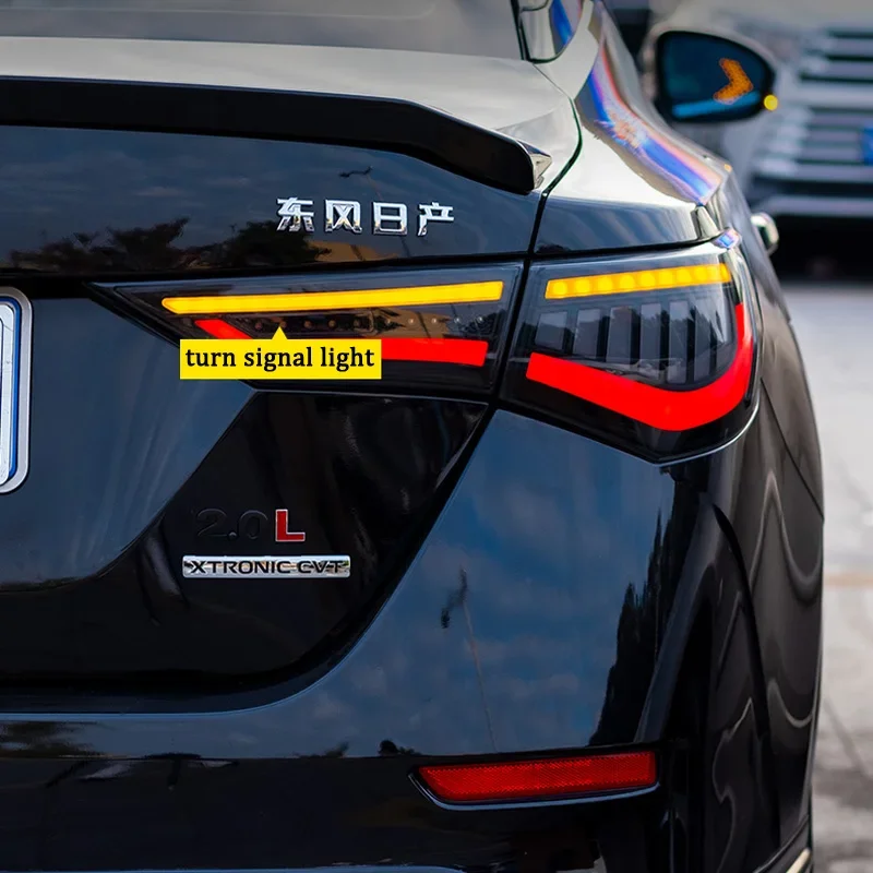カーLEDテールライトテールライト日産セントラ2020-2022シルドライビングライト + ブレーキ + リバースランプ + ダイナミックウ LEDリアテールライト 日産セントラ 2016 2017 2018 警告ブレーキ