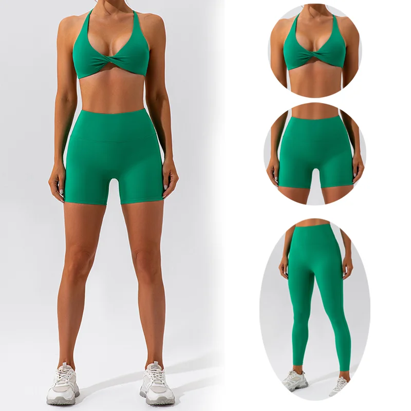 2023 New Yoga Set Shorts Fitness Gym Workout Clothes For Women Leggings