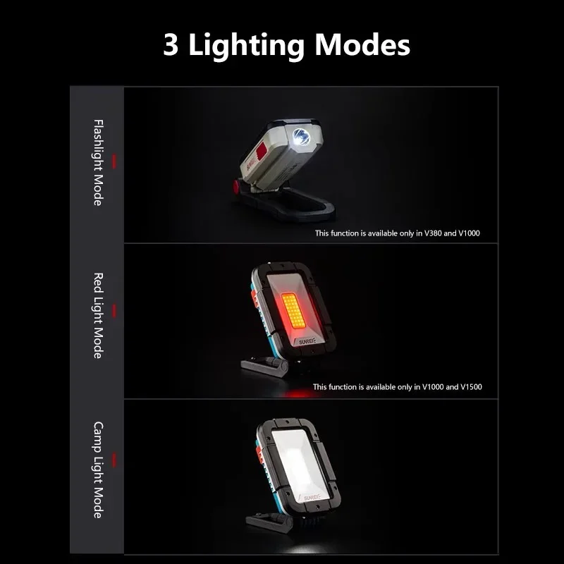 SUNREI V380 V1000 V1500 LED Work Light Auto Repair And Repair Super Bright Strong Light Camping Emergency Outdoor