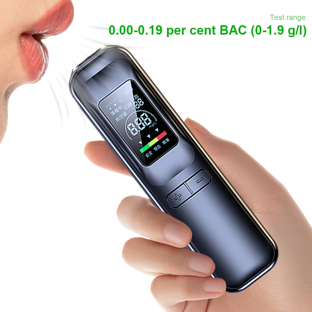 Non-Touching Blowing Breathalyzers LCD Screen Non-Contact Alcohol Blowing Detector Rechargeable for Personal & Professional Use alcohol tester breath alcohol tester