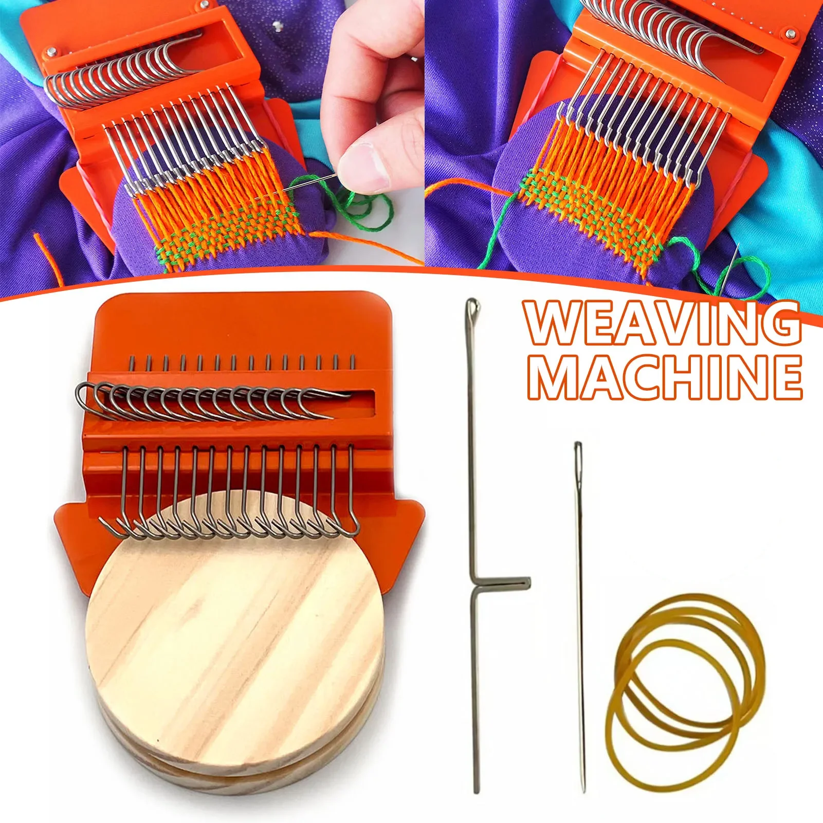 Small Darning Loom DIY Apparel Sewing Small Loom Wooden Darning Machine Apparel Sewing Stitching Mending Tools For Jeans Clothes