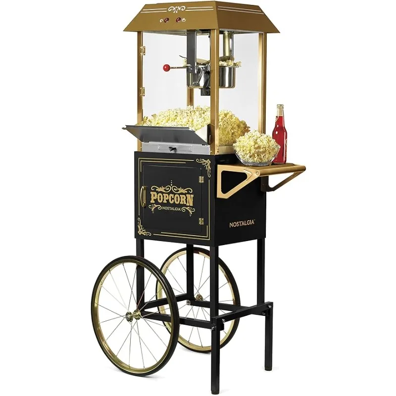 

Nostalgia Popcorn Maker Machine - Professional Cart With 10 Oz Kettle Makes Up to 40 Cups - Vintage Popper Movie Theater Style