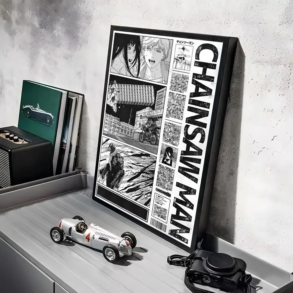 C-Kettensäge Mann Anime Poster Aufkleber HD wasserdichte Malerei Wandkunst für Schlafzimmer Wohnzimmer Home Decor Dekoration Geschenk – Detail 5