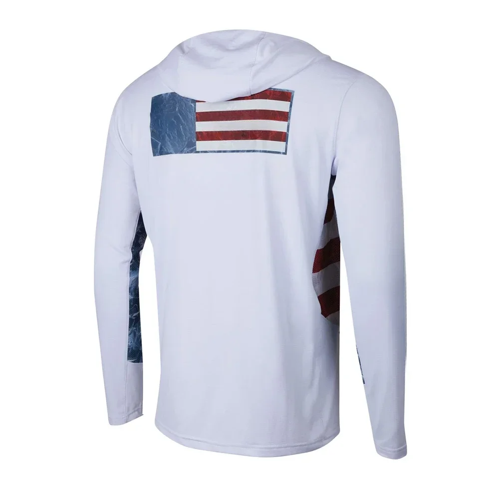 남성용 낚시 후드 셔츠 긴팔 통기성 자외선 차단 썬 후디 야외 낚시 탑 저지 여름용