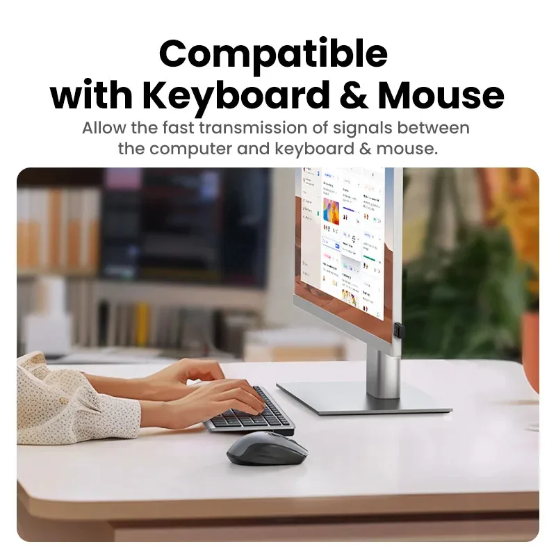 KEBIDUMEI USB 블루투스 어댑터 PC용 블루투스6.0 동글 Windows 11/10/8.1 키보드/마우스용 블루투스 수신기 및 송신기
