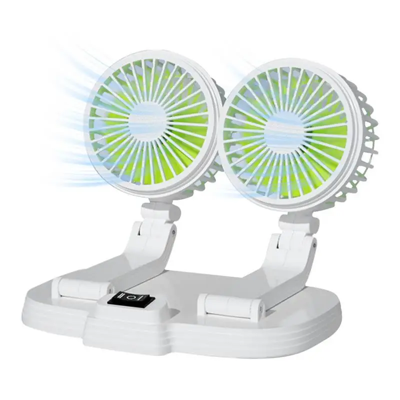 

Fan For Car Rechargeable USB Cooling Handheld Cooler Strong Wind Two Speeds Five Blades Fans For Camping Vehicle Travel Tent