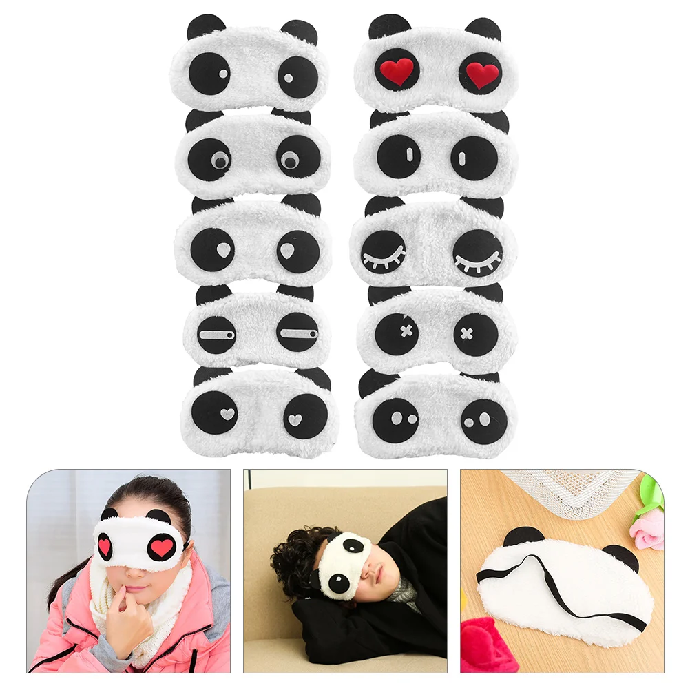 10 Pcs Sleep Sleep Mask Kids Kids Panda Blindfold Sleep Mask Kidss Girls Goggles Sleeping Kawaii Child