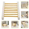 Eco-friendly Natural Bamboo Soap Dishes Bamboo Bath Soap Holder Case Tray Prevent Mildew Drain Soap Box Bathroom Washroom Tools 1