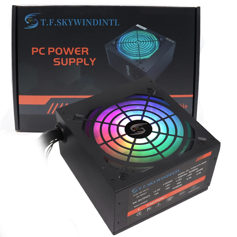 MAX500WPSUATX12VGamingPCPowerSupplyGamingGame12CMFan500W