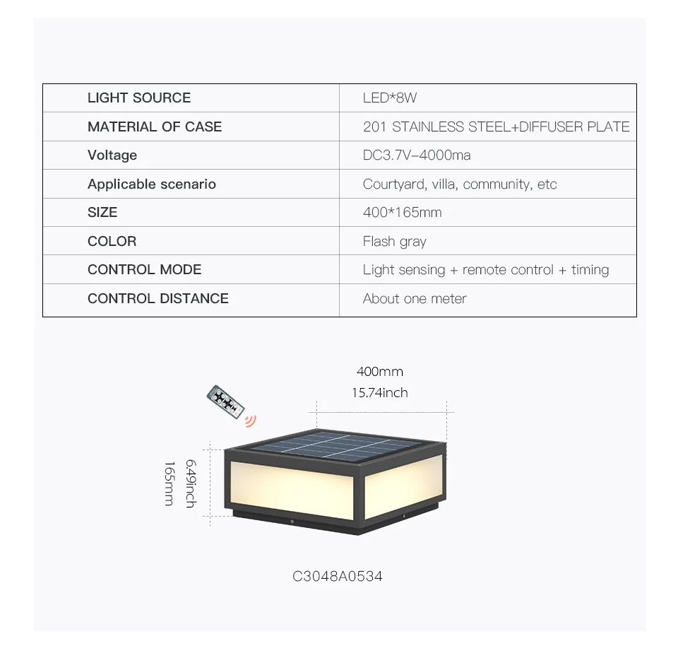 Solar Powered Outdoor Light