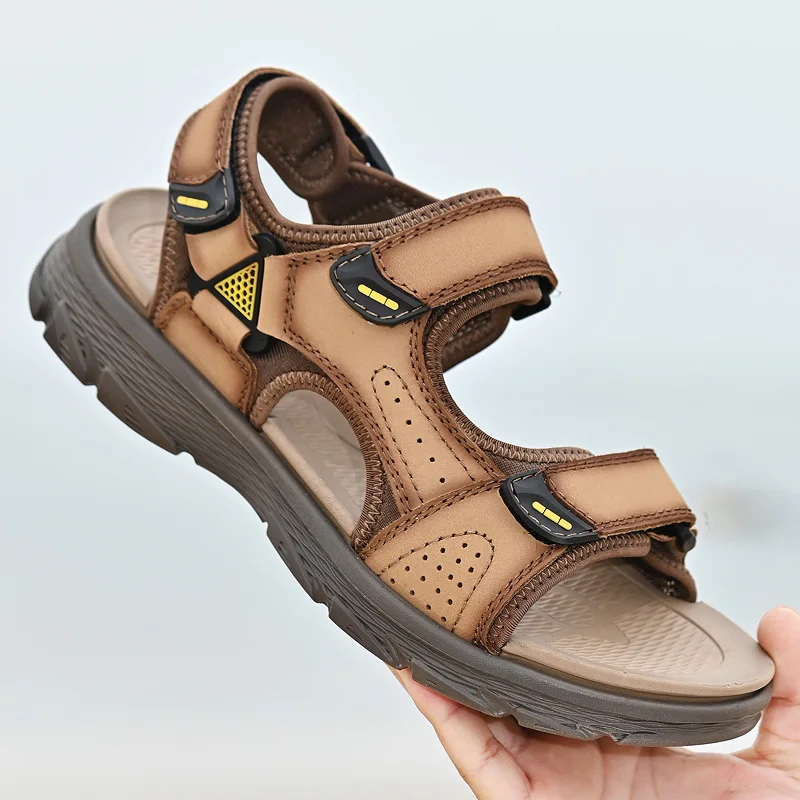 

Mens Sandals Summer Genuine Leather Sandals Men Outdoor Casual Lightweight Beach Sandals Fashion Men Shoes